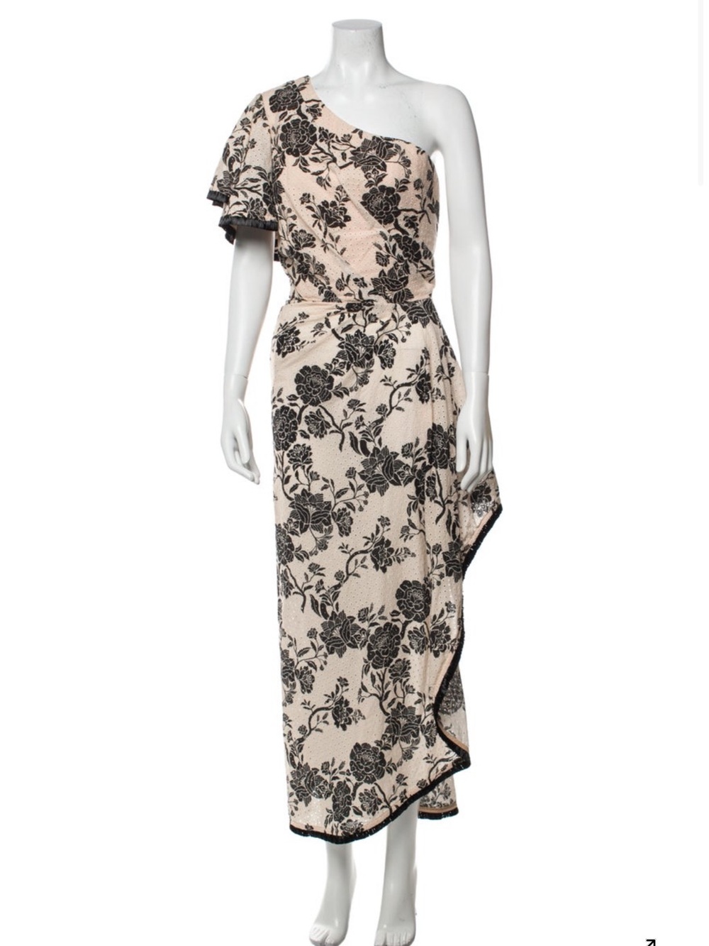 Johanna Ortiz The Mysterious Pacific Cotton Eyelet Dress In Floral One-Shoulder